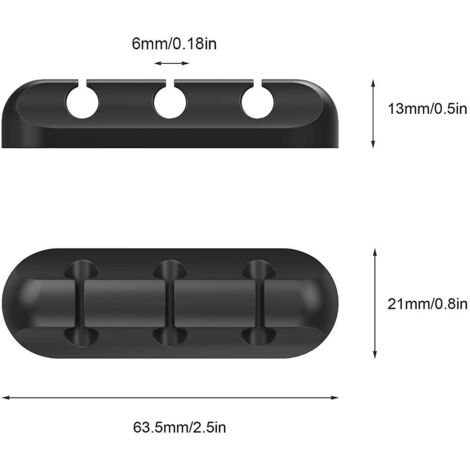 Clips adhésifs pour câbles permettant d'organiser les câbles d'alimentation, de charge, de souris, d'ordinateur et les accessoires de bureau. (1/4)
