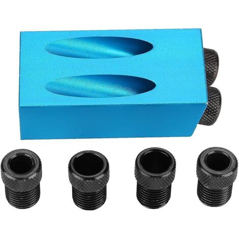 Jeu de gabarits pour trous de poche avec 15 guides d'assemblage, un positionneur de trous obliques et un localisateur de garnitures de 6/8/10 mm (1/5)