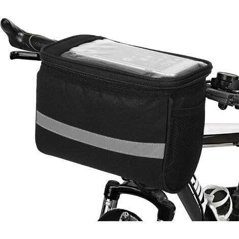 Sacoche de guidon de vélo étanche à écran tactile avec compartiment isotherme et poche pour documents (1/5)