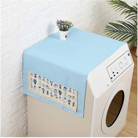 Housse de protection anti-poussière pour lave-linge et réfrigérateur - Bleue (1/3)