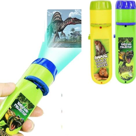 Projecteur de diapositives éducatif avec lampe torche et 24 images au choix pour l'apprentissage et les jeux nocturnes des enfants avant de dormir. (1/5)