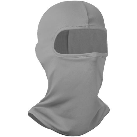 Cagoule grise claire avec protection UV pour homme et femme : écharpe de moto et d'été (1/5)