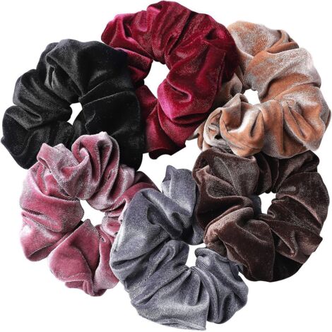Lot de 6 boucles de ceinture pour cheveux souples et extensibles pour femmes - Couleurs assorties (1/5)