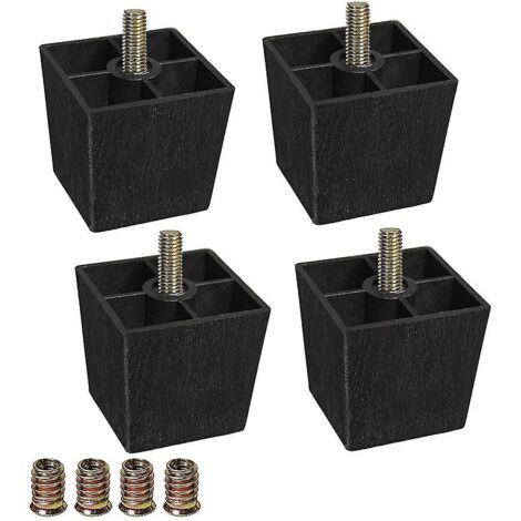 Ensemble de 4 rehausseurs carrés en plastique de 5 cm (2 pouces) pour pieds de canapé et meubles (1/5)