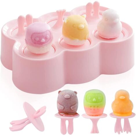 Ensemble de moules à glaces en silicone - Moules réutilisables pour mini-glaces à faire soi-même, pour sorbets, yaourts glacés et barres Magnum (1/5)