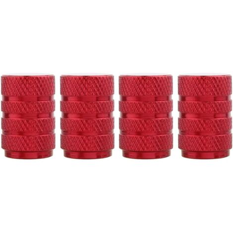 Bouchons de valve ronds rouges pour pneus de véhicules et motos - Cache-poussière de roue (1/5)