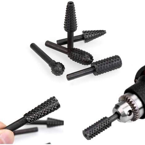 Kit d'outils rotatifs de 6,3 mm - Kit de 5 pièces pour la sculpture et le polissage du bois avec forets (1/5)