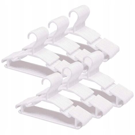 Lot de 60 cintres en plastique pour bébés et enfants, 28 cm de long, blancs (1/5)