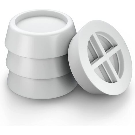 Lot de 4 pieds en caoutchouc pour lave-linge et sèche-linge - Anti-vibrations, antidérapants, protègent les sols et absorbent les chocs. (1/5)