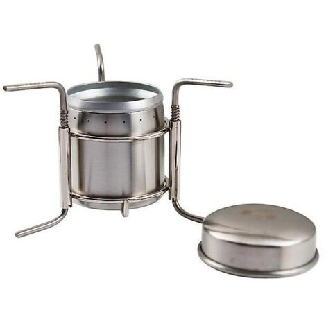 Mini réchaud à alcool portable en acier inoxydable pour le camping, les pique-niques et les barbecues (1/5)