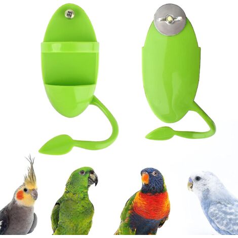 Ensemble de 2 mangeoires suspendues d'extérieur avec distributeur de nourriture pour perroquets et oiseaux (1/5)