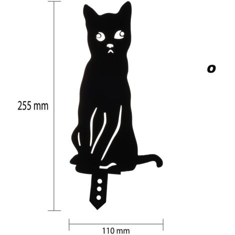 Lot de 3 piquets de jardin Chat Noir - Décoration extérieure pour cour, pelouse et jardin - Cadeau artistique pour fêtes et festivals (1/3)