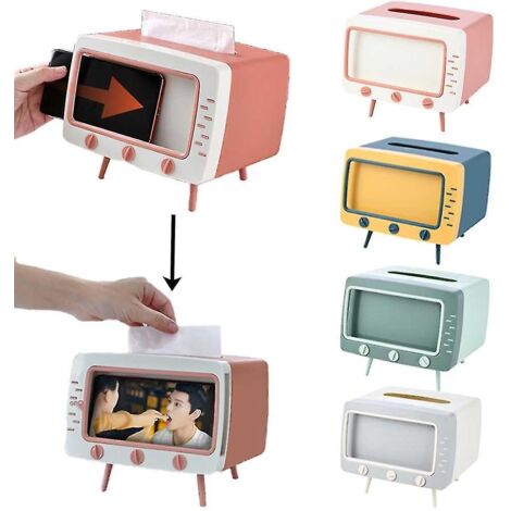 Porte-mouchoirs rose pour voiture avec rangement pour téléphone portable (1/5)