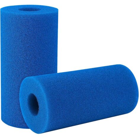 Lot de 2 cartouches filtrantes en mousse lavables et réutilisables pour piscines et spas (bleu, 10040200 mm) (1/5)