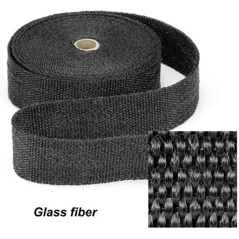 Ruban isolant thermique noir de 15 m pour échappement de moto, finition acier inoxydable noir (1/4)
