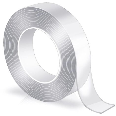 Ruban adhésif double face extra résistant réutilisable (3 m x 2,3 cm x 2 mm) pour diverses applications (1/5)