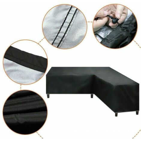 Housse pour mobilier de jardin en forme de L, 270 x 270 x 90 cm (1/5)