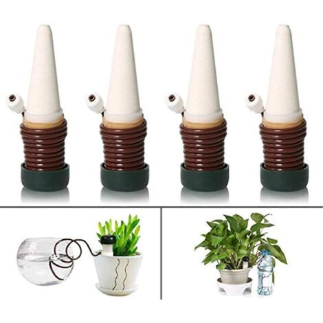 Kit d'irrigation goutte à goutte automatique en céramique 4 pièces pour plantes d'intérieur et d'extérieur (1/5)