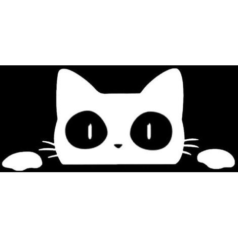 Autocollants de voiture imperméables à motif d'animaux et de chats blancs (1/5)