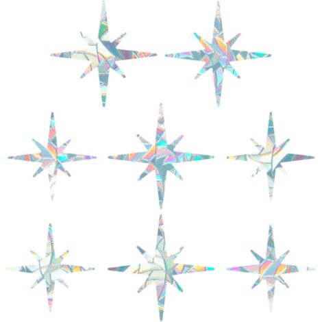 Lot de 8 stickers muraux 3D arc-en-ciel pour fenêtres, à poser dans la cuisine, la salle à manger ou la chambre. Ces stickers statiques décoratifs, à la forme polygonale anti-collision, sont conçus po (1/5)