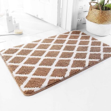 Tapis de bain en microfibre champagne peluche - Doux, antidérapant, absorbant, lavable en machine - 45 x 65 cm (1/5)