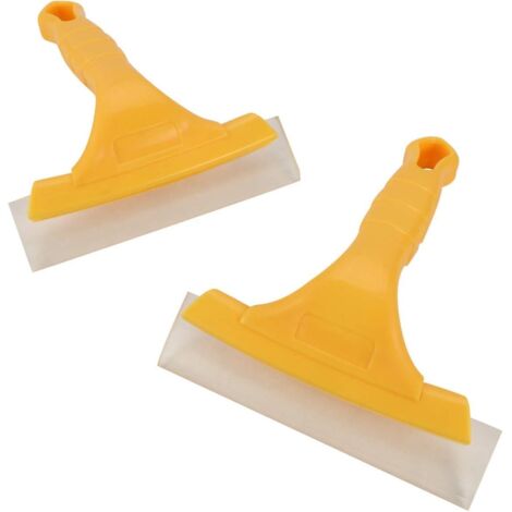 Lot de 2 raclettes en caoutchouc silicone jaune pour vitres, miroirs, douches, vitres de voiture et pare-brise - Essuyeuses pour l'application et le retrait de films teintés (1/5)
