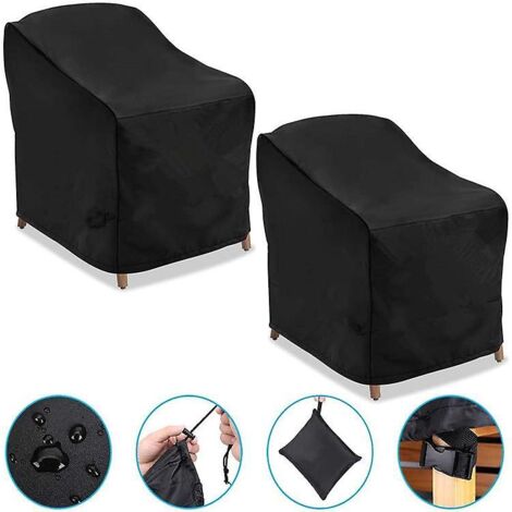 Lot de 2 housses de chaise d'extérieur 210D (1/5)