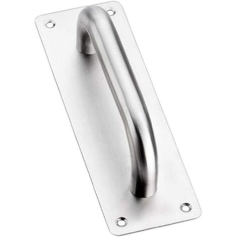 Poignée de porte coulissante carrée robuste en acier inoxydable avec plaque arrière pour portes de maison, de salle de bain et en bois (1/4)