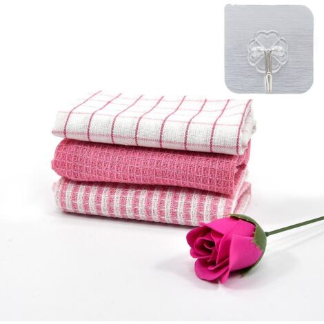 Lot de 3 torchons à séchage rapide avec crochets, 35 x 35 cm, doux et absorbants, réutilisables pour la cuisine, les restaurants et les bars. (1/3)
