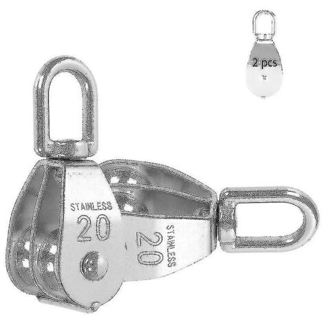 Ensemble de poulies de levage à double câble fixe en acier (1/4)