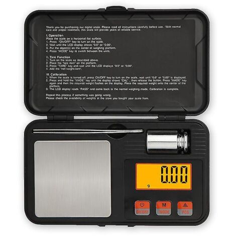 Balance de poche numérique de précision 200 g pour la cuisine et les bijoux, avec écran LCD rétroéclairé (pile incluse) (1/4)