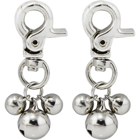 Ensemble de grelots pour colliers d'animaux - 2 pendentifs avec 3 grelots suspendus pour chiens et chats (1/5)
