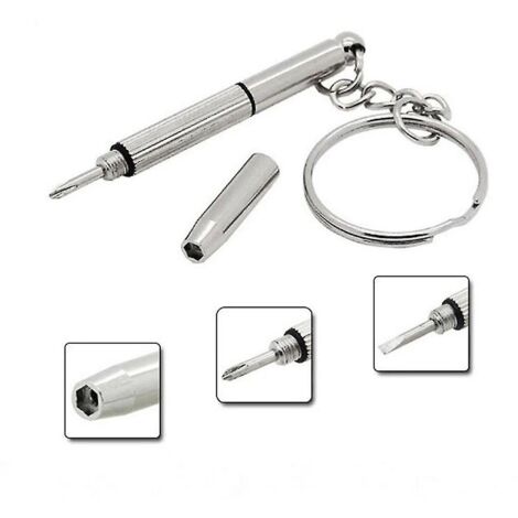 Ensemble d'outils à main miniatures 3 en 1 avec porte-clés pour la réparation de lunettes de vue, de lunettes de soleil et de montres (1/4)
