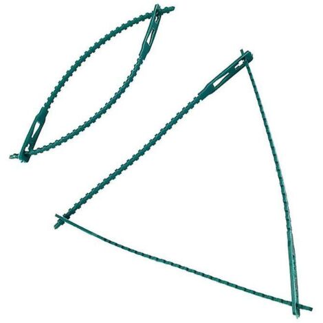 Attaches flexibles pour plantes de jardin - Lot de 30 attaches multifonctionnelles vertes et réglables en plastique pour soutenir les arbres et les arbustes (1/4)