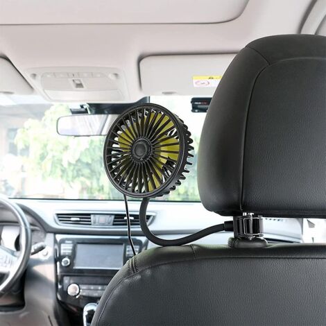 Ventilateur de siège arrière de voiture 5V (10540180mm) - Fonctionnement silencieux, rotation à 360°, USB à 3 vitesses - Idéal pour les voitures, les SUV et les camions (1/5)