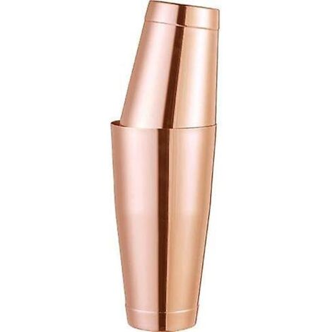 Ensemble shaker Boston en cuivre avec deux tasses lestées - 850 ml et 530 ml, acier inoxydable or rose (1/5)