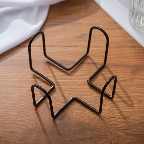Étagère triangulaire en fer avec dessous de verre et tapis de bol - Espacement de 10 cm (1/4)