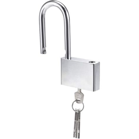 Cadenas d'extérieur Lamondre 40 mm pour casier, garage, clôture, jardin, avec boîtier en acier trempé, anse longue et 3 clés (1/5)