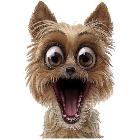 Lot de 2 autocollants 3D pour voiture, représentant un chat mignon et un chien de dessin animé. (1/5)