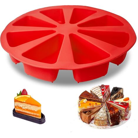 Moule à gâteau triangulaire en silicone à 8 cavités pour la cuisson du pain de maïs, des brownies et des muffins