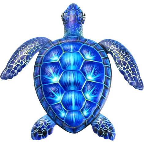 Décoration murale tortue en métal bleu pour la maison, la chambre, le salon, le bureau, le jardin, les clôtures, l'aquarium ou un décor marin (1/5)