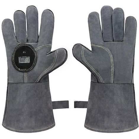 Gants de barbecue ultra-résistants à la chaleur avec doigts pour griller, cuisiner, pâtisser et souder. (1/3)