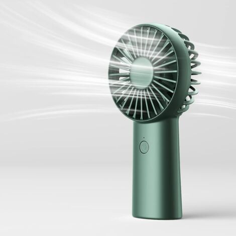 Ventilateur de poche personnel rechargeable par USB avec 3 vitesses - Autonomie maximale de 16 heures pour les activités de plein air et les voyages (vert) (1/5)