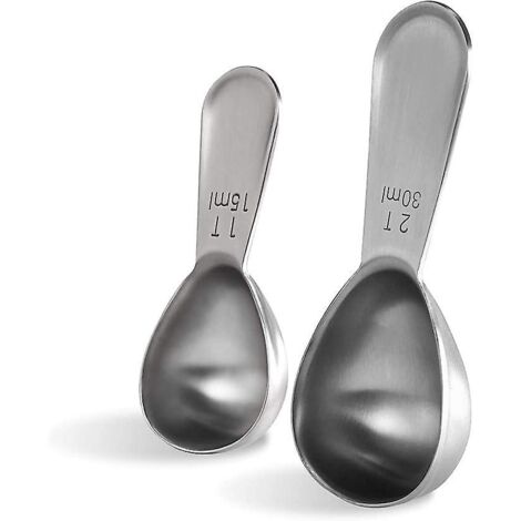 Ensemble doseur à café robuste en acier inoxydable 18/8 avec cuillères doseuses de 15 ml et 30 ml (1/5)