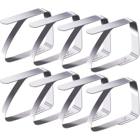 Pinces à nappe en acier inoxydable - Lot de 8 pinces antidérapantes (4 cm, 8 pièces) (1/5)