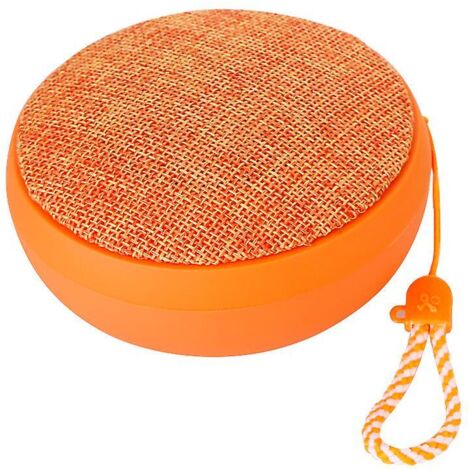 Enceinte Bluetooth sans fil avec microphone, son stéréo, étanche à la poussière IP67, entrée auxiliaire, idéale pour la maison, l'extérieur et les voyages – Orange (1/4)