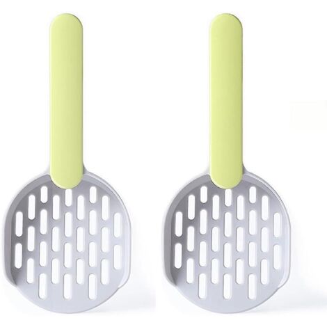 Ensemble de 2 pelles à litière vertes pour chat - Outils de nettoyage en plastique ABS de qualité supérieure - Durables et faciles d'entretien (1/5)