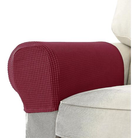 Housses d'accoudoirs imperméables en spandex rouge avec motif antidérapant (1/5)