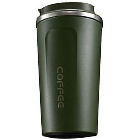 Tasse à café isotherme en acier inoxydable 304, vert militaire, 510 ml, pour le bureau, les activités de plein air et la voiture. (1/5)