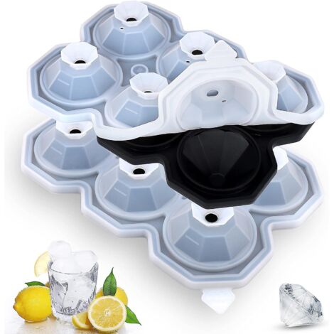 Bac à glaçons en silicone noir avec couvercle - Lot de 2 (1/5)